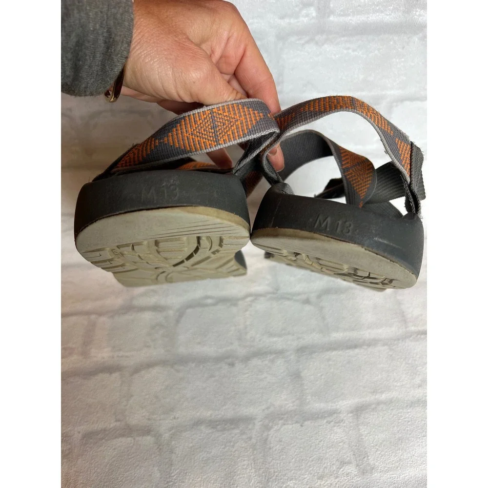 Chaco Z1 Classic Mens Sandals Grey Orange Straps Outdoor Hiking 13 gorpcore